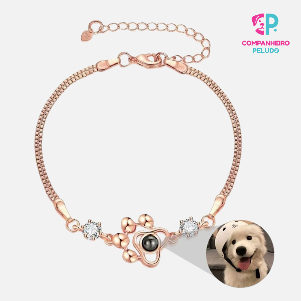 Personalized Collar and Bracelet Set with Your Pet's Paw Print and Photo