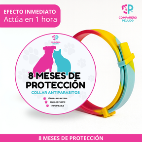 Promoción Especial: Compra 1 Collar Antiparasitario y Llévate 2 – 8 Meses de Protección – Ajustable para Perros y Gatos – Talla 70cm