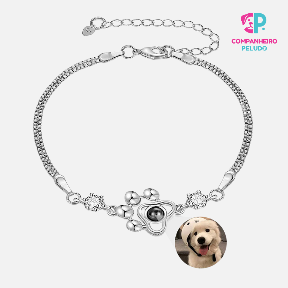 Personalized Collar and Bracelet Set with Your Pet's Paw Print and Photo