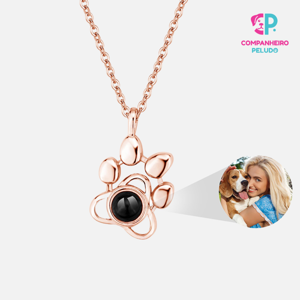 Personalized Collar and Bracelet Set with Your Pet's Paw Print and Photo