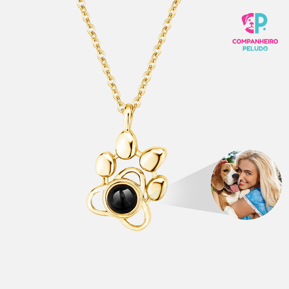 Personalized Collar and Bracelet Set with Your Pet's Paw Print and Photo